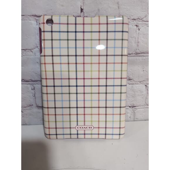 COACH F65644 Signature Plaid Mini Ipad Hard Shell Case Multicolor Tartan Plaid - Picture 3 of 9